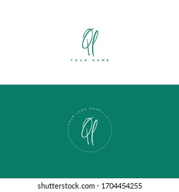 Q L QL Escritura a mano inicial y logotipo de firma.	