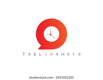 Q Latter Clock logo. This logo can be used for watchmakers design