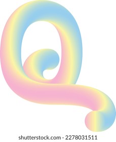 Q último con tipo de letra de color degradado