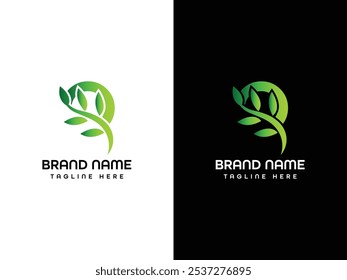 Q Leaf Aroplane Letter Logo Design