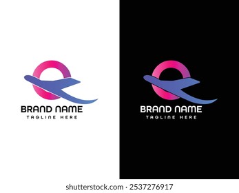 Diseño de logotipo de letra aeroplana Q Leaf