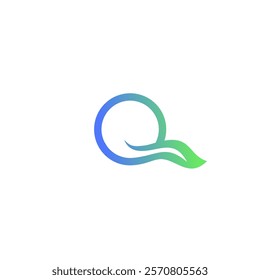 Q Leaf Logo Design Template. Q Initial Logo