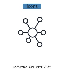 Q-Lernsymbole für Vektorelemente von Infografiken