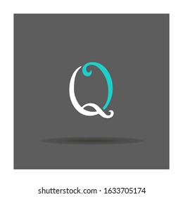 Q letter alphabet logo linear design vector