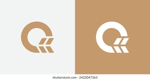 q letter arrow logo design