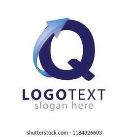 Q Letter Arrow Logo Element