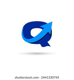 Q Letter with Arrow Logo Template Illustration Vector Design