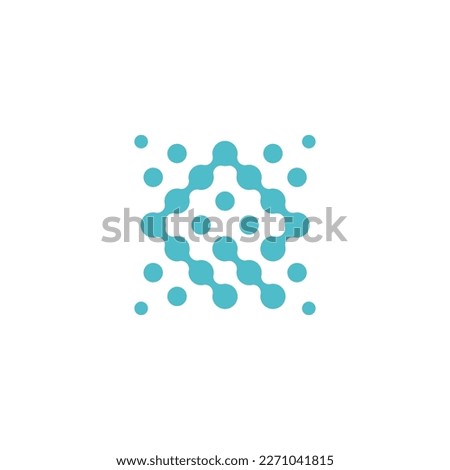 Q Letter with Atom Nodes Connected Dots Circles Network Logo Design Vector