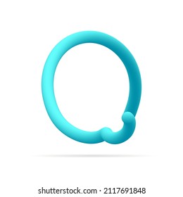 Q letter blue logo. Line style pure water vector typography for save water identity, ecology graphic resources, clean corporate  labels and more