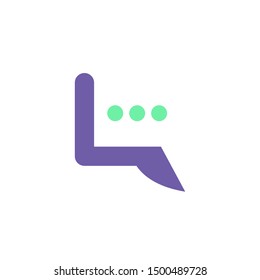 Q letter with bubble chat or speak, quote, talk, message, dialog or discussion idea concept logo design vector icon illustration inspiration