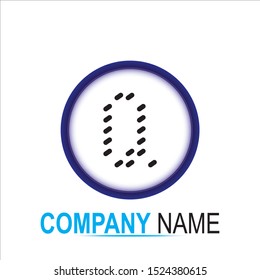 q Letter business logo design template in circle. Abstract vector elements for corporate identity emblem, label icon, or for push bottom. Vector illustration, EPS10.