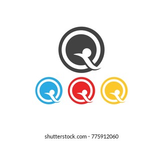 Q letter business logo design template