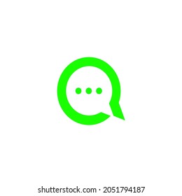 Q Letter Chat Icon Vector Logo Template