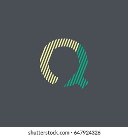 Q letter colored line logo vector