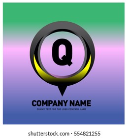 Q letter colorful logo in the circle. Vector design template elements for your application or company identity.
