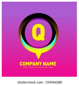 Q letter colorful logo in the circle. Vector design template elements for your application or company identity.