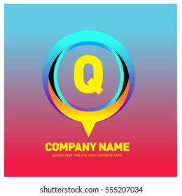 Q letter colorful logo in the circle. Vector design template elements for your application or company identity.
