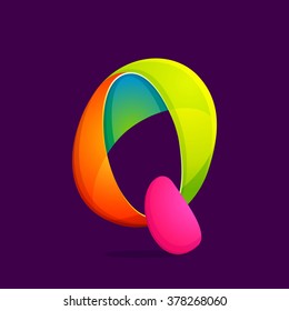 Q letter colorful logo. Font style, vector design template elements for your application or corporate identity.