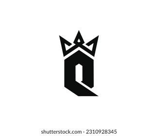 Letra Q con diseño de logotipo de la corona