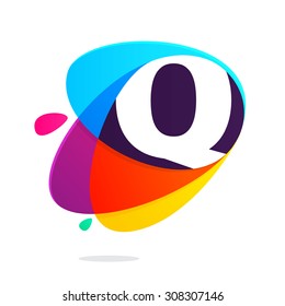 Q letter with ellipses intersection logo. Abstract trendy multicolored vector design template elements for your application or corporate identity.