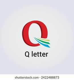 Q Letter Icon Design Single Isolated Logo Design Brand Corporate Identity Various Colors Editable Template Vector Monogram Emblem Illustration Branding on Light Gradient Background