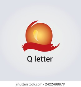 Q Letter Icon Design Single Isolated Logo Design Brand Corporate Identity Various Colors Editable Template Vector Monogram Emblem Illustration Branding on Light Gradient Background