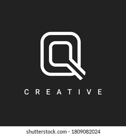 Q Letter Icon Symbol Logo Design, Minimalist and Creative Line Type Logo Vector Design