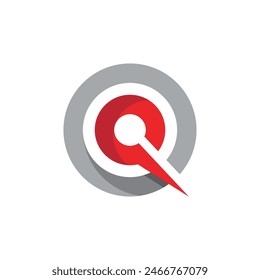 Plantilla de diseño de Vector de ícono Q