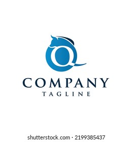 Q Letter initial Bullish Trader Logo. 
Trade bull logo design template vector. 
Economy Financial bull modern logo creative unique icon