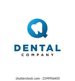 Q Letter Initial Dental modern Logo Vector template creative unique icon inspiration