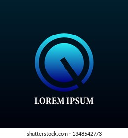 Q letter initial logo, sign, icor or symbol for creative and business company
