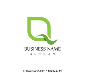 Q Letter Leaf Logo Design