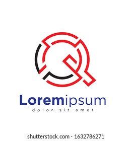 Q Letter Line Logo Vector Template