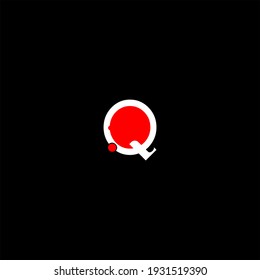 Q letter logo abstract design on black color background. q alphabet