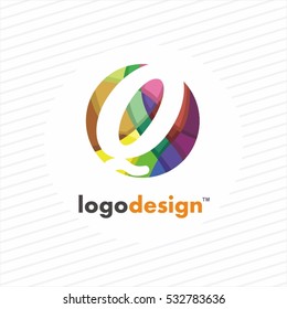 Q letter logo in circle with rainbow dots. Vector elements for fashion, business, posters, t-shirts and cards.