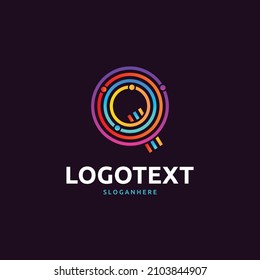 Q letter logo, colorful network logo
