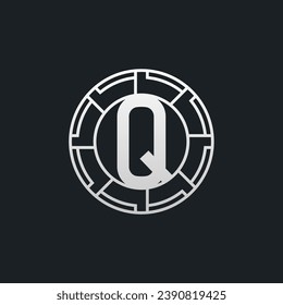 Q Letra Concepto de logotipo. Plantilla de logotipo de Monograma Q Mínimo Creativo. Logotipo Universal Premium