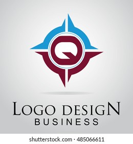 Q letter logo in the cool circle. Vector design template for your business