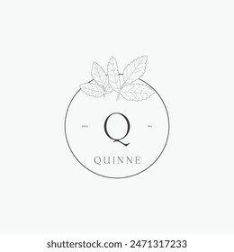 Q letter logo with a creative floral concept for company business beauty real estate premium vector