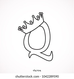 Q letter logo. crown vector,.