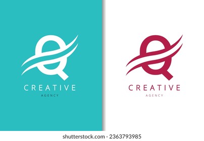Q Letter Logo Design with Background and Creative company logo. Modern Lettering Fashion Design. Vector illustration