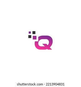 Q letter logo design template elements. Modern abstract digital alphabet letter logo. Vector illustration.Technology logo.