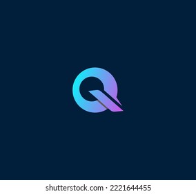 Q Buchstaben Logo Design Template Elemente. Modernes abstraktes Logo für digitale Buchstaben. Vektorgrafik. Logo für Technologiebriefe.