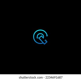 Elementos de plantilla de diseño de logotipo de letra Q. Logo de la letra digital abstracta moderna. Ilustración vectorial. Logo de Technology Q.