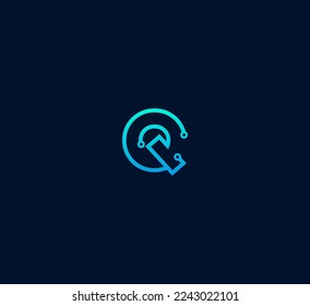 Elementos de plantilla de diseño de logotipo de letra Q. Logo de la letra digital abstracta moderna. Ilustración vectorial. Logo de Technology Q.