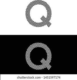  Q Letter Logo Design Vector With Black and White