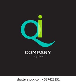 Q & I Letter logo design vector element
