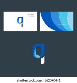 Q Letter logo design vector element with Business card template