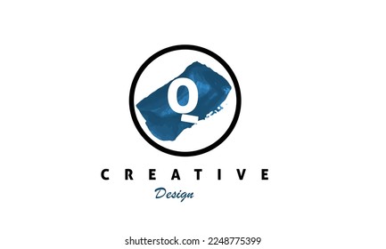 Q letter logo design watercolor trendy vector on white background