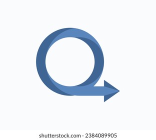 Q letter logo, fast concept with arrow sign.